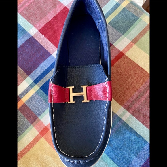 Navy & Red Vegan Lightweight Designer Loafers New W/O Box - Picture 3 of 7